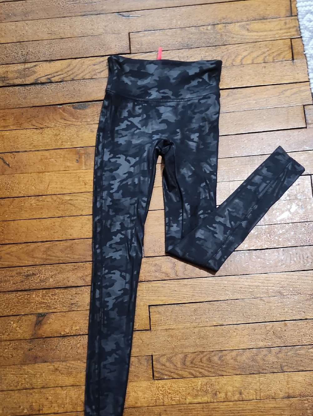 SPANX Girls' Black Gray Camo High-Waist Leggings